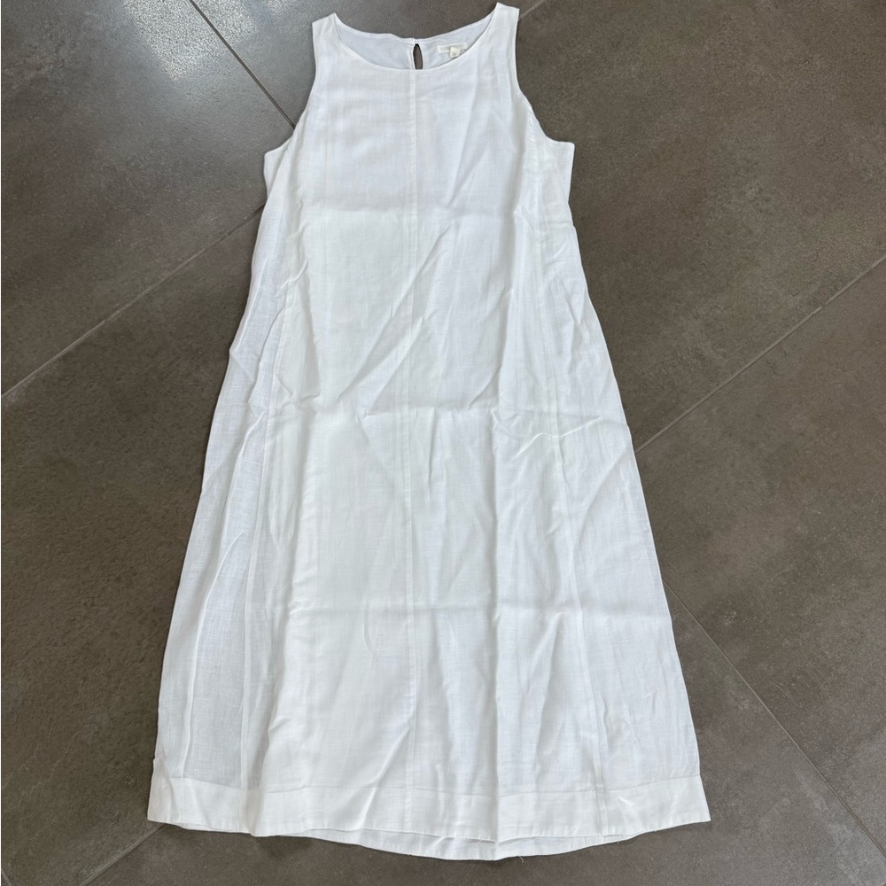 Eileen Fisher organic linen White Sleeveless Dress